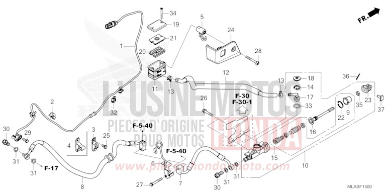 REAR BRAKE MASTER CYLINDER de CMX 1100 "Rebel" FLARE ORANGE METALLIC (YR368) de 2025